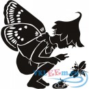 Декоративная наклейка мальчик с крыльями и пчелкой