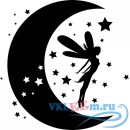 Декоративная наклейка фея луна звезды