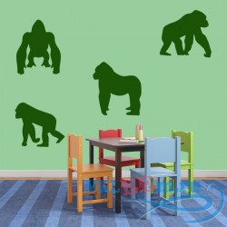 Декоративная наклейка горилла с разных сторон 