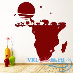 Декоративная наклейка Африка луна животные 