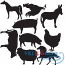 Декоративная наклейка фермерские животные 