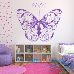 Декоративная наклейка бабочка с большими красивыми крыльями