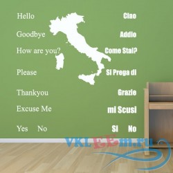 Декоративная наклейка разговор на англо итальянском языке