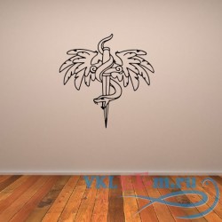Декоративная наклейка Змея и кинжал с крыльями