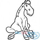 Декоративная наклейка сидячая лошадь 