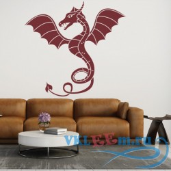 Декоративная наклейка дракон с длинным хвостом