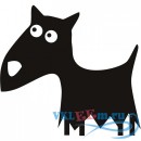 Декоративная наклейка собака с большим носом