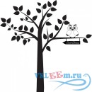 Декоративная наклейка дерево с листочками и совой
