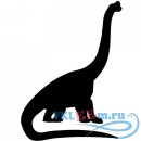 Декоративная наклейка динозавр с длинным хвостом и шеей