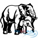 Декоративная наклейка Слон и слонёнок