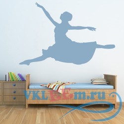 Декоративная наклейка Прыжок девушка в платье