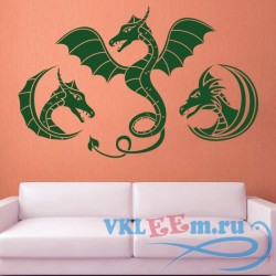 Декоративная наклейка Коллекция фантастических драконов