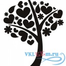 Декоративная наклейка дерево с листочками и сердечками
