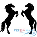 Декоративная наклейка две лошади стоят на двух ногах