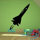 Декоративная наклейка летящая ракета 