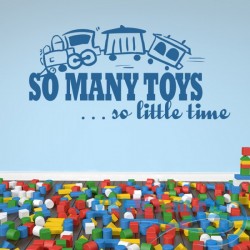 Декоративная наклейка Так много игрушки так мало времени фраза на англ
