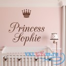 Декоративная наклейка имя принцессы и корона