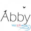 Декоративная наклейка Аби имя на англ с птичками