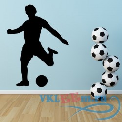 Декоративная наклейка удар с левой ноги в футболе