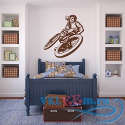 Декоративная наклейка  Мальчик на велосипеде