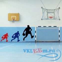 Декоративная наклейка ведение мяча баскетбол 