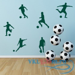 Декоративная наклейка футболисты в движение