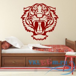 Декоративная наклейка Рычащий тигр портрет