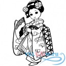 Декоративная наклейка японская девочка
