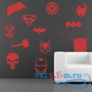 Декоративная наклейка Superhero Group знаки супер героев