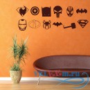 Декоративная наклейка Superhero Group знаки супер героев