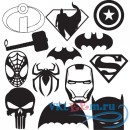 Декоративная наклейка Superhero Group знаки супер героев