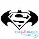 Декоративная наклейка Batman Vs Superman бетмен против супермена