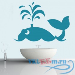 Декоративная наклейка кит пускающий воду