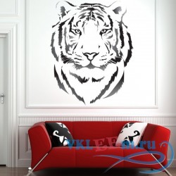 Декоративная наклейка Белый тигр портрет