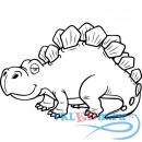 Декоративная наклейка динозаврик  с шипами на спине
