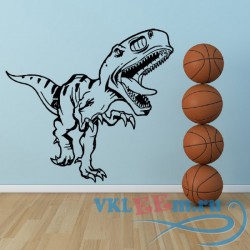 Декоративная наклейка динозавр с открытой пастью 