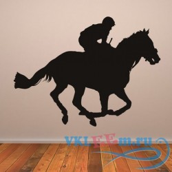 Декоративная наклейка Жокей на быстрой лошади