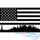 Декоративная наклейка USA Landmark Flag Wall Stickers Landmark Wall Art