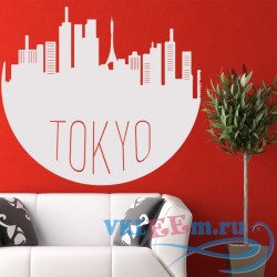 Декоративная наклейка Токийский круговой пейзаж