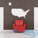 Декоративная наклейка USA Map Around The World Solid America USA Wall Stickers Home Decor Art Decals