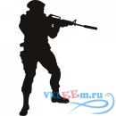 Декоративная наклейка Солдат с винтовкой