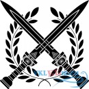 Декоративная наклейка Романские мечи Крест венок 