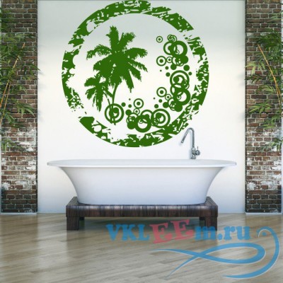 Декоративная наклейка Пальмовое дерево в кругу