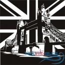 Декоративная наклейка Tower Bridge in London On Union Jack United Kingdom Wall Stickers Home Art Decal