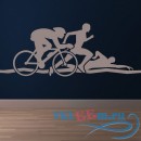 Декоративная наклейка Triathlon Run Swim Cycle Athletics Wall Stickers Gym Home Decor Art Decals