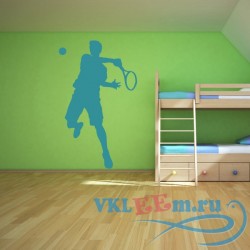 Декоративная наклейка Tennis Player Hitting Ball Match Tennis Wall Stickers Gym Sport Decor Art Decals
