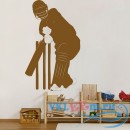 Декоративная наклейка Игрок в крикет в экипировке