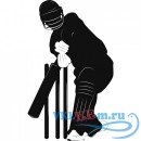 Декоративная наклейка Игрок в крикет в экипировке
