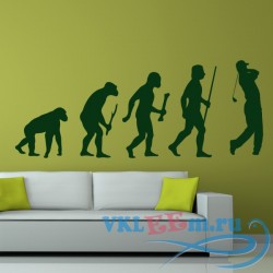 Декоративная наклейка Golf Evolution Ape To Man Stick To Golf Club Golf Wall Sticker Sports Art Decals