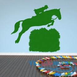 Декоративная наклейка Horse Jumping Over Hay Bale Horse Riding Wall Stickers Sports Decor Art Decals